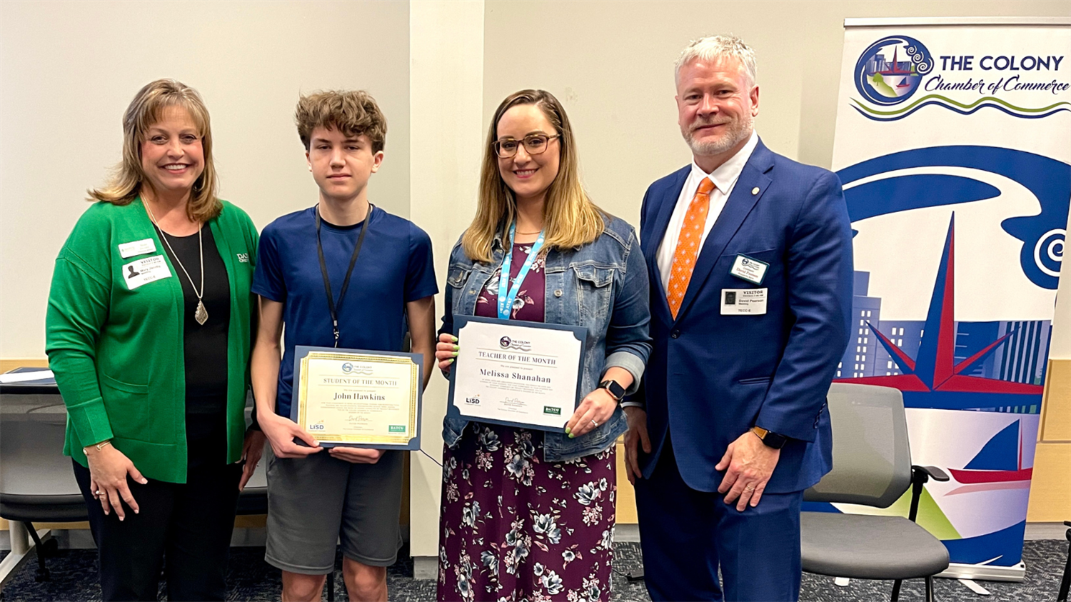  Lakeview Middle School students and teacher were recognized by The Colony Chamber. March 2023
